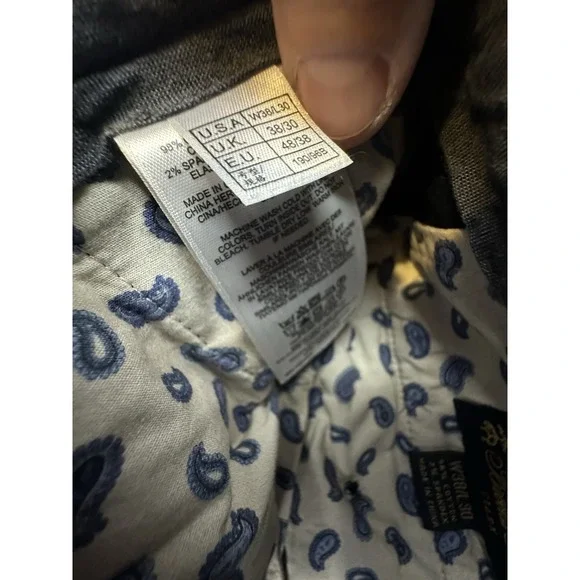 Brooks Brothers Clark Pants Mens Size 38x30 Corduroy Navy Blue Flat Front - Picture 6 of 13